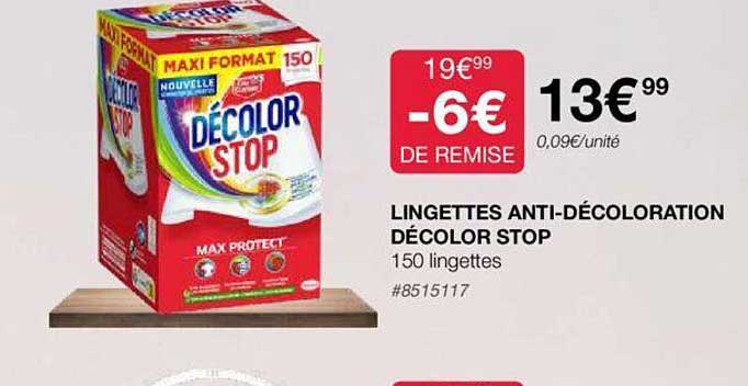 lingettes anti-décoloration décolor stop