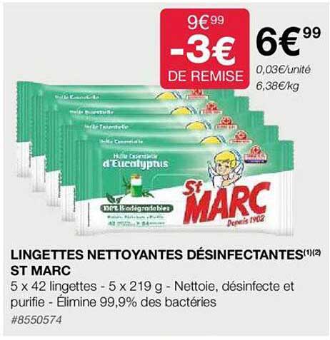 lingettes nettoyantes désinfectantes st marc