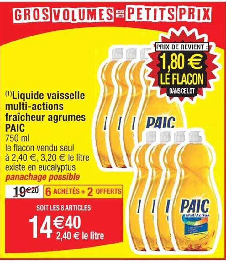 liquide vaisselle multi-actions fraîcheur agrumes paic
