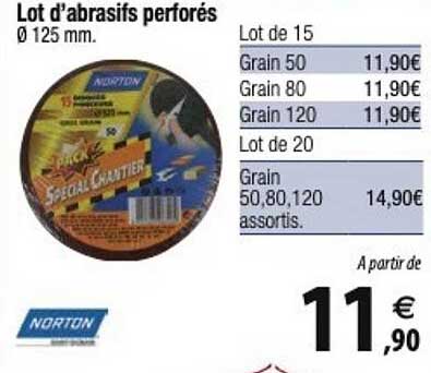 lot d'abrasifs perforés norton