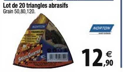 lot de 20 triangles abrasifs norton