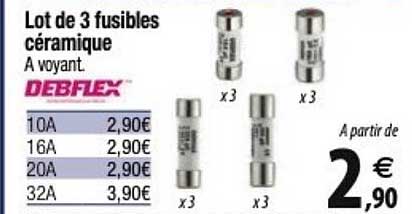 lot de 3 fusibles céramique debflex