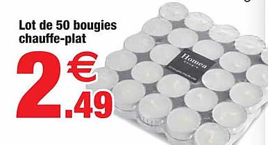 lot de 50 bougies chauffe-plat