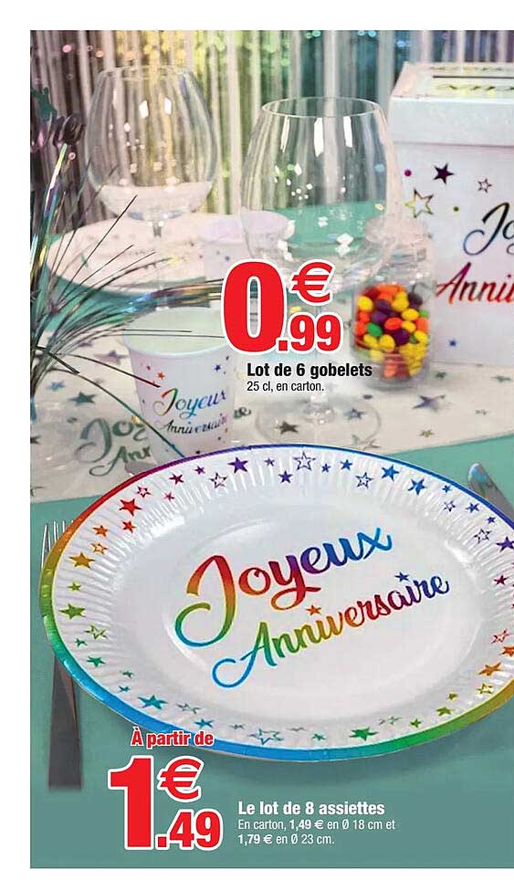 Lot De 6 Gobelets Le Lot De 8 Assiettes