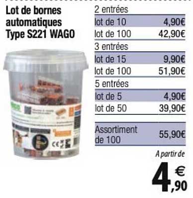lot de bornes automatiques type s221 wago