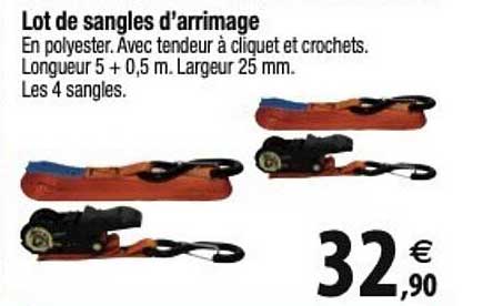 lot de sangles d'arrimage