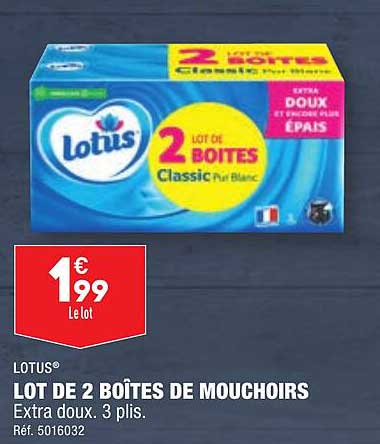 Lotus Lot De 2 Boîtes De Mouchoirs