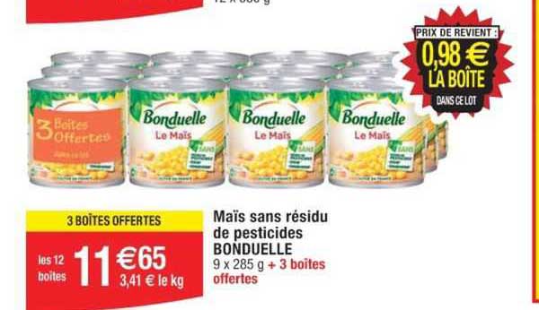 maïs sans résidu de pesticides bonduelle