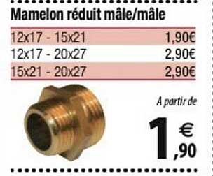 mamelon réduit mâle/mâle