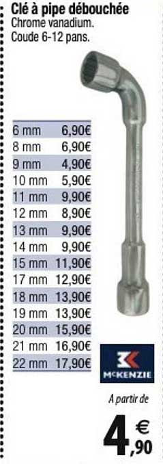 Mckenzie Clé à Pipe Débouchée