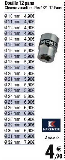 mckenzie douille 12 pans