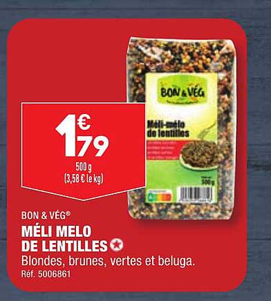 méli melo de lentilles bon & vég