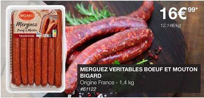 merguez veritables bœuf et mouton bigard