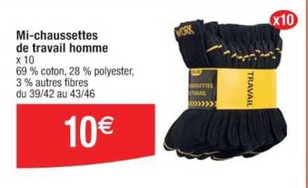 mi-chaussettes de travail homme