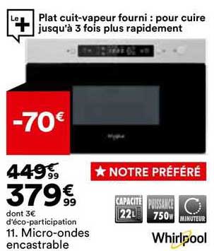 micro-ondes encastrable whirlpool