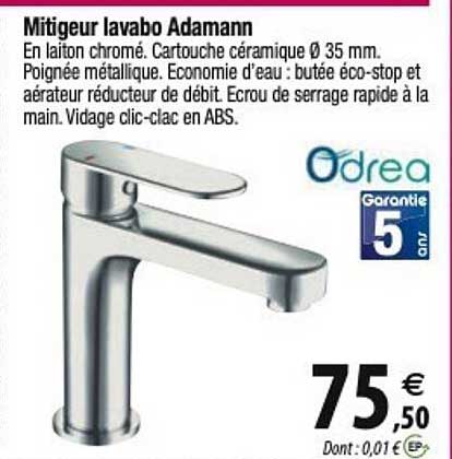 mitigeur lavabo adamann odrea