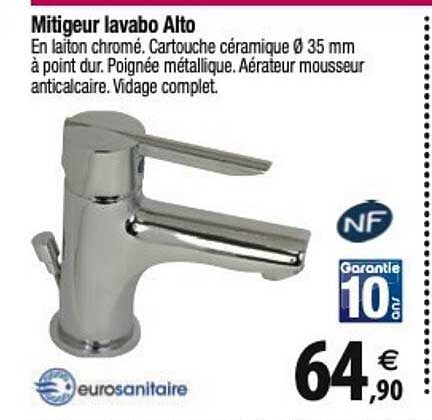 mitigeur lavabo alto eurosanitaire