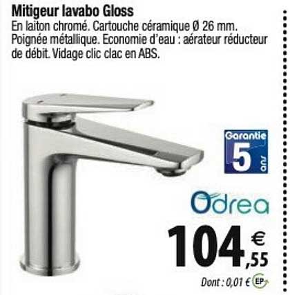 mitigeur lavabo gloss odrea