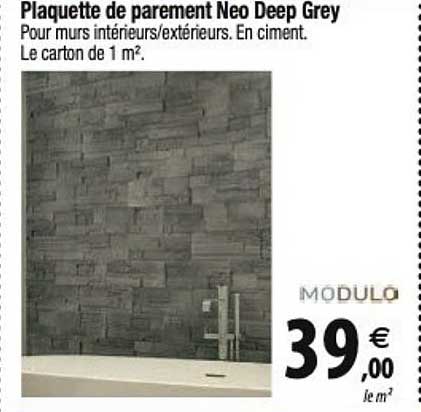 modulo plaquette de parement neo deep grey