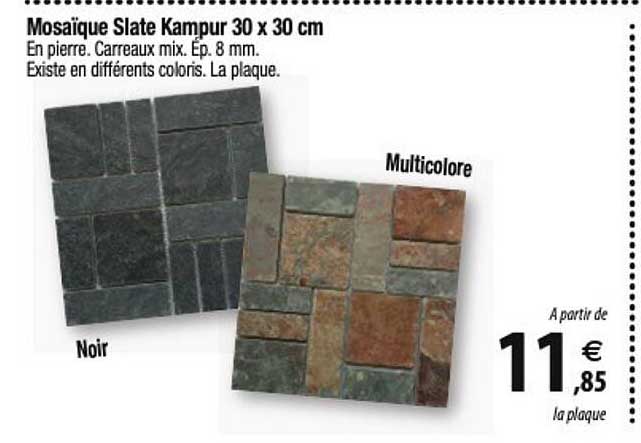 mosaïque slate kampur 30 x 30 cm