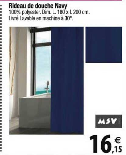 msv rideau de douche navy