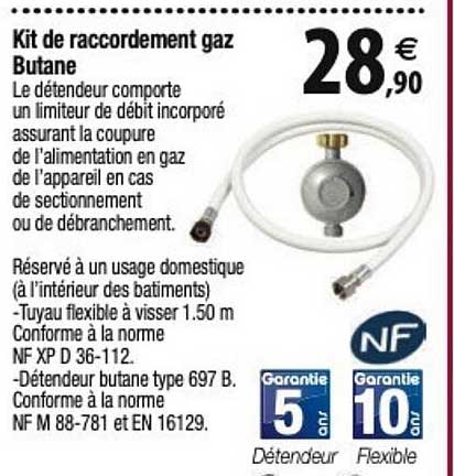 nf kit de raccordement gaz butane