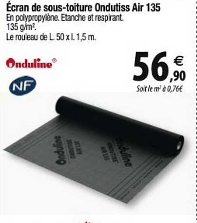 onduline écran de sous-toiture ondutiss air 135