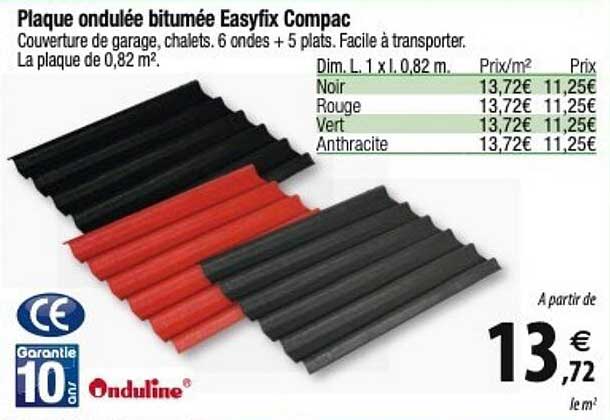 onduline plaque ondulée bitumée easyfix compac