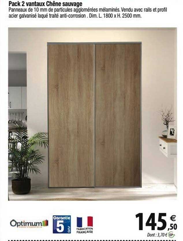 optimum pack 2 vantaux chêne sauvage