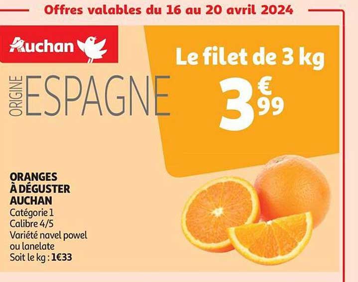 oranges à déguster auchan
