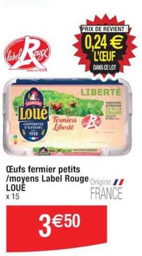 œufs fermier petits / moyens label rouge loue