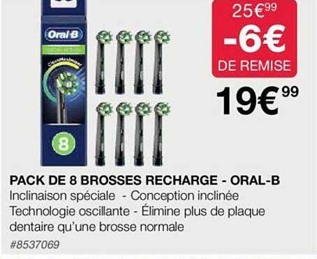 pack de 8 brosses recharge - oral-b