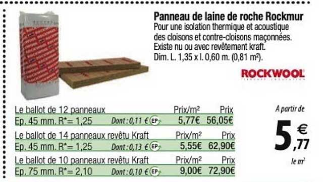 panneau de laine de roche rockmur rockwool