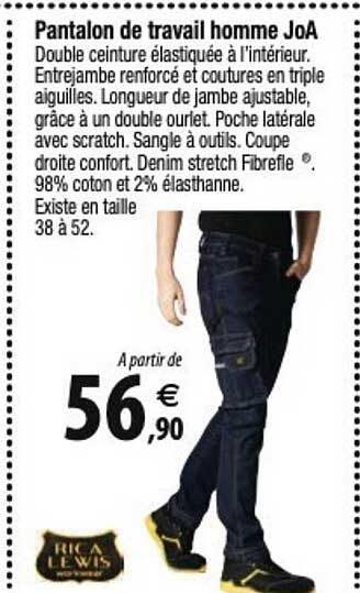 pantalon de travail homme joa