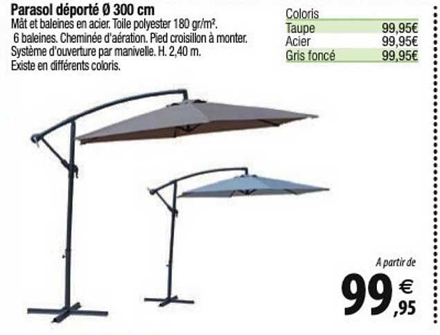 Parasol Déporté ø 300 Cm