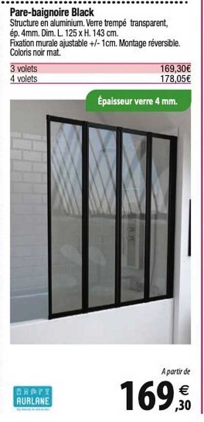 pare-baignoire black