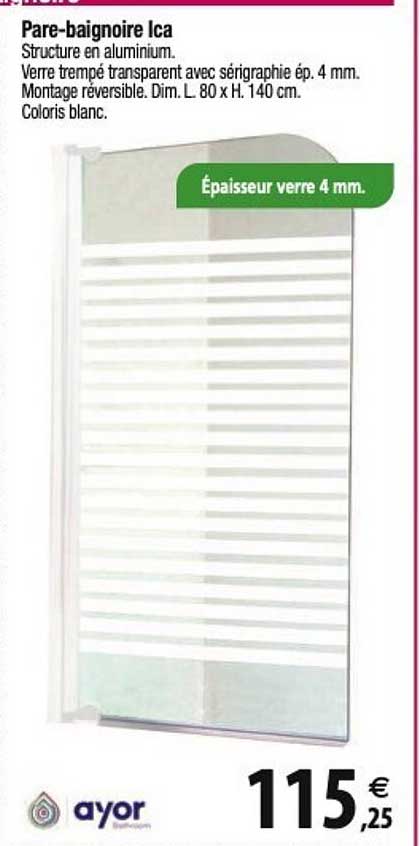 pare-baignoire ica ayor