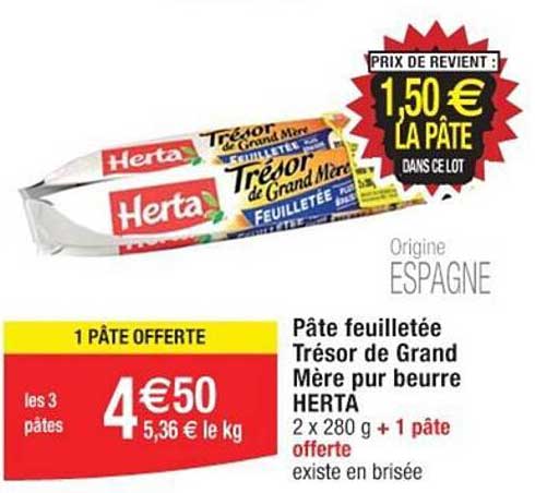 pâte feuilletée trésor de grand mère pur beurre herta