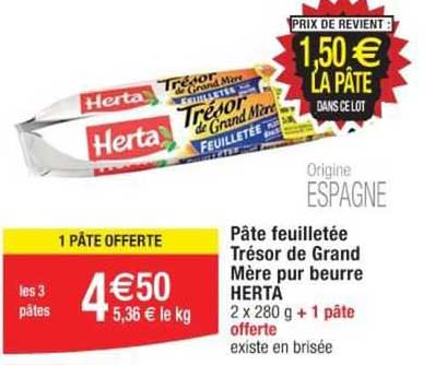 pâte feuilletée trésor de grand mère pur beurre herta