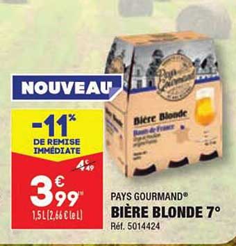 pays gourmand bière blonde 7°