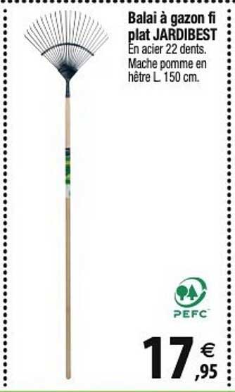 pefc balai à gazon fi plat jardibest