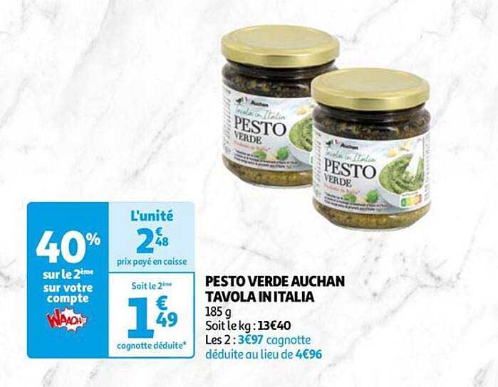 pesto verde auchan tavola in italia