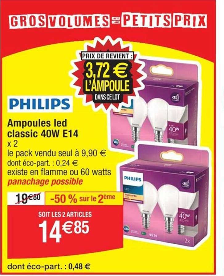 philips ampoules led classic 40w e14