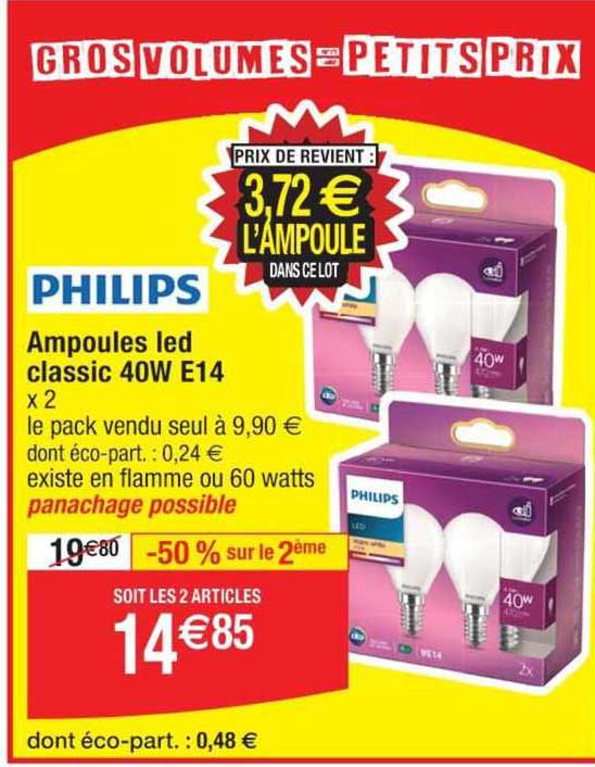philips ampoules led classic 40w E14