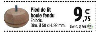 Pied De Lit Boule Fendu