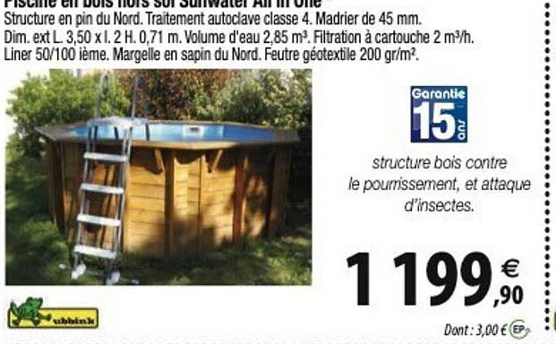 piscine en bois hors sur sunwater all in one