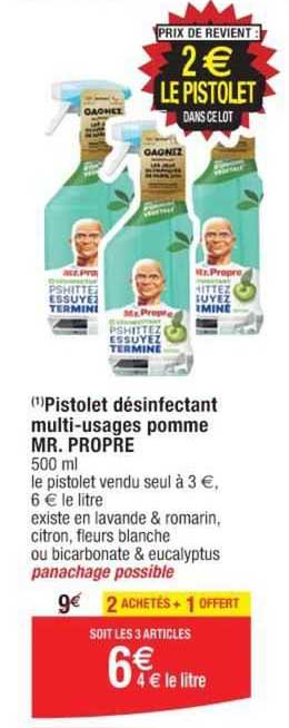 pistolet désinfectant multi-usages pomme mr. propre