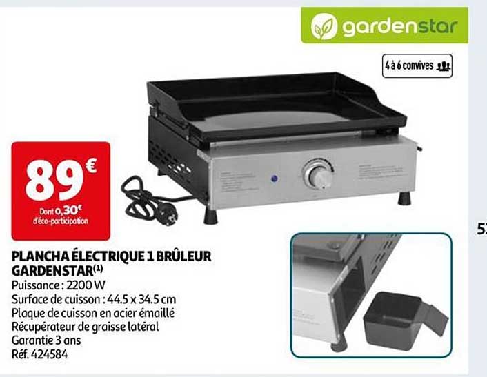 plancha électrique 1 brûleur gardenstar