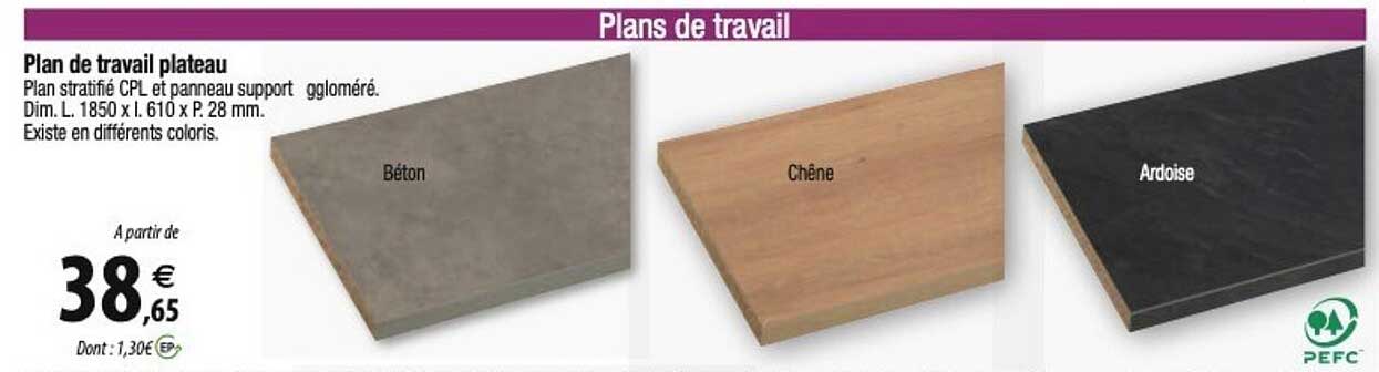 plant de travail plateau