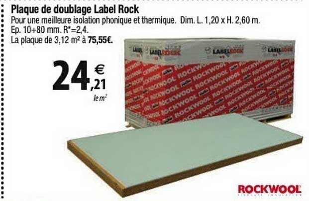 plaque de doublage label rock rockwool